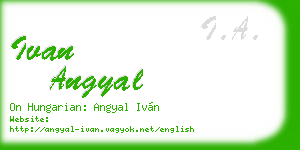 ivan angyal business card