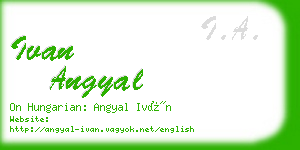 ivan angyal business card